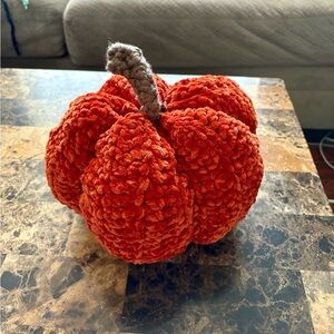 Handcrafted Orange Plush Pumpkin Decor